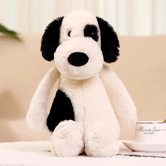 Peluche Chien Noir et Blanc