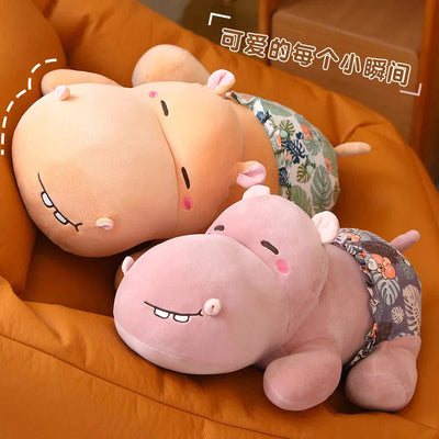 Peluche Hippopotame Rose