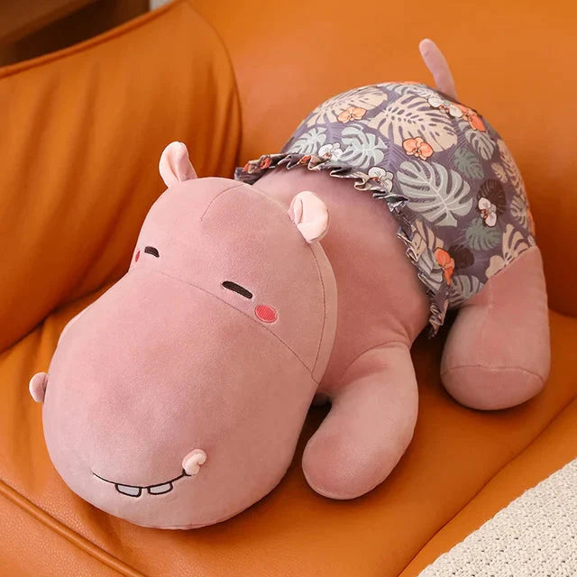 Peluche Hippopotame Rose