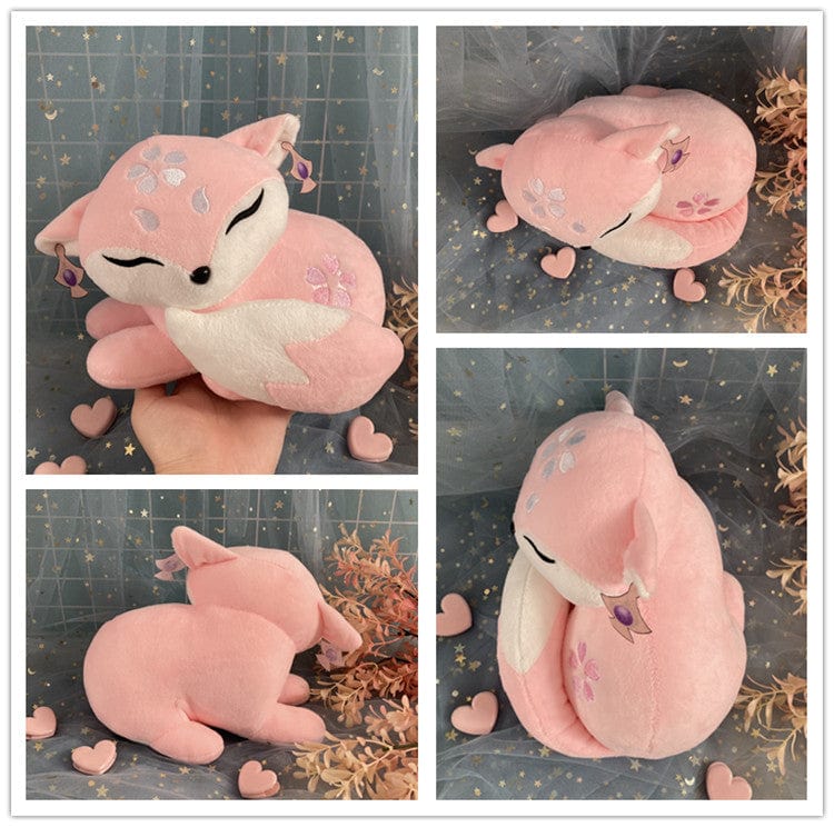 Grosse Peluche Renard Rose