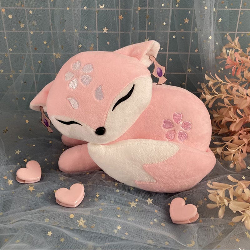 Grosse Peluche Renard Rose