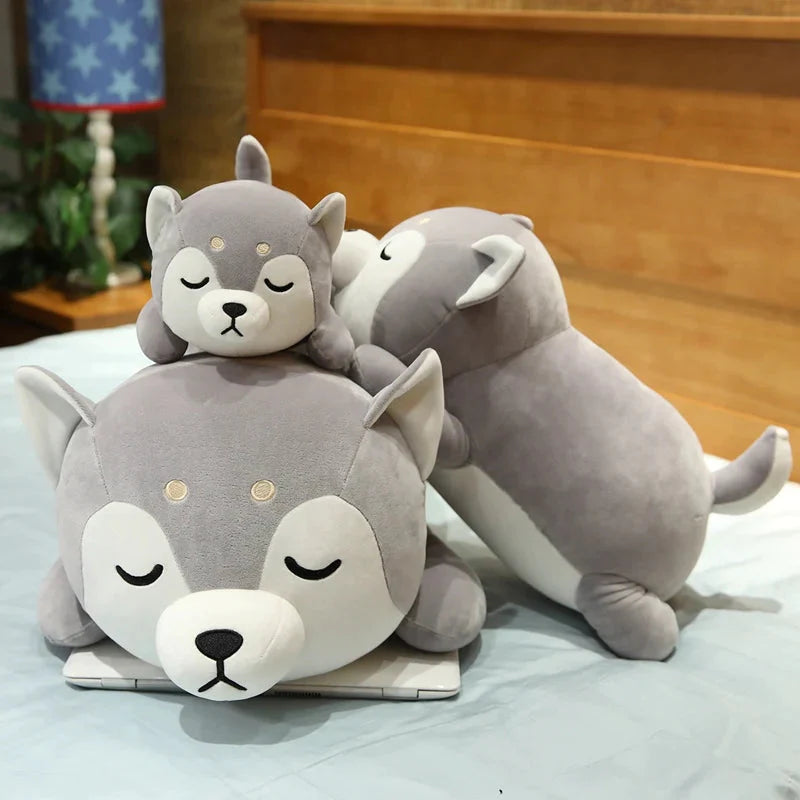 Peluche Chien Loup Gris