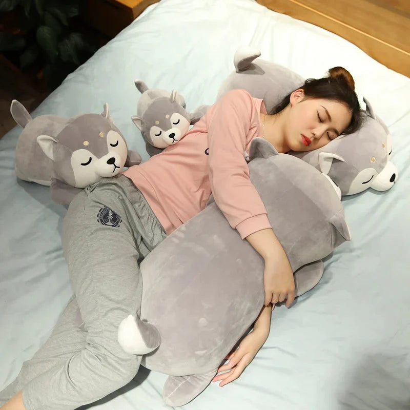 Peluche Chien Loup Gris