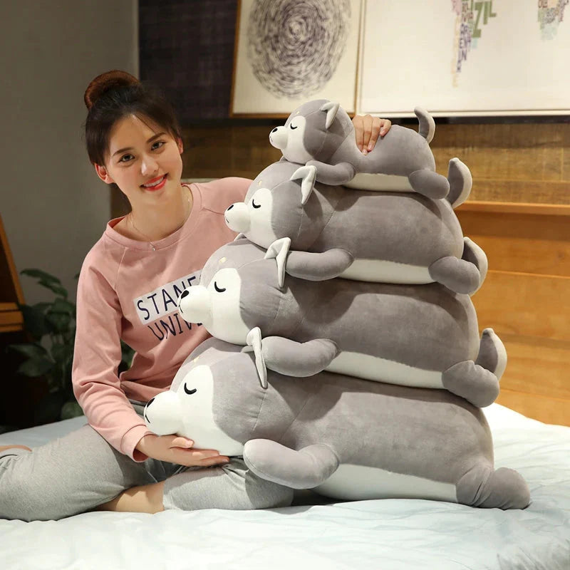Peluche Chien Loup Gris