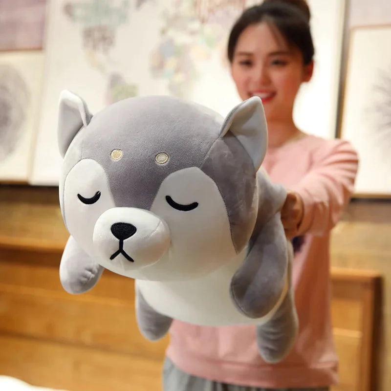 Peluche Chien Loup Gris