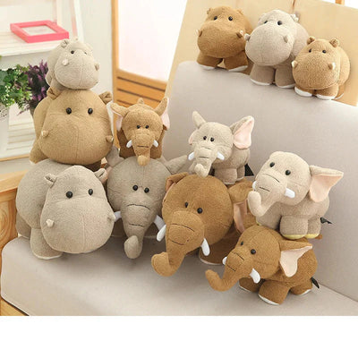 Peluche Elephant & Rhinocéros